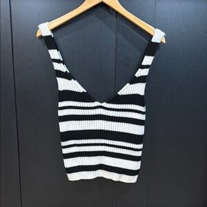 Striped Black and White Women's Top